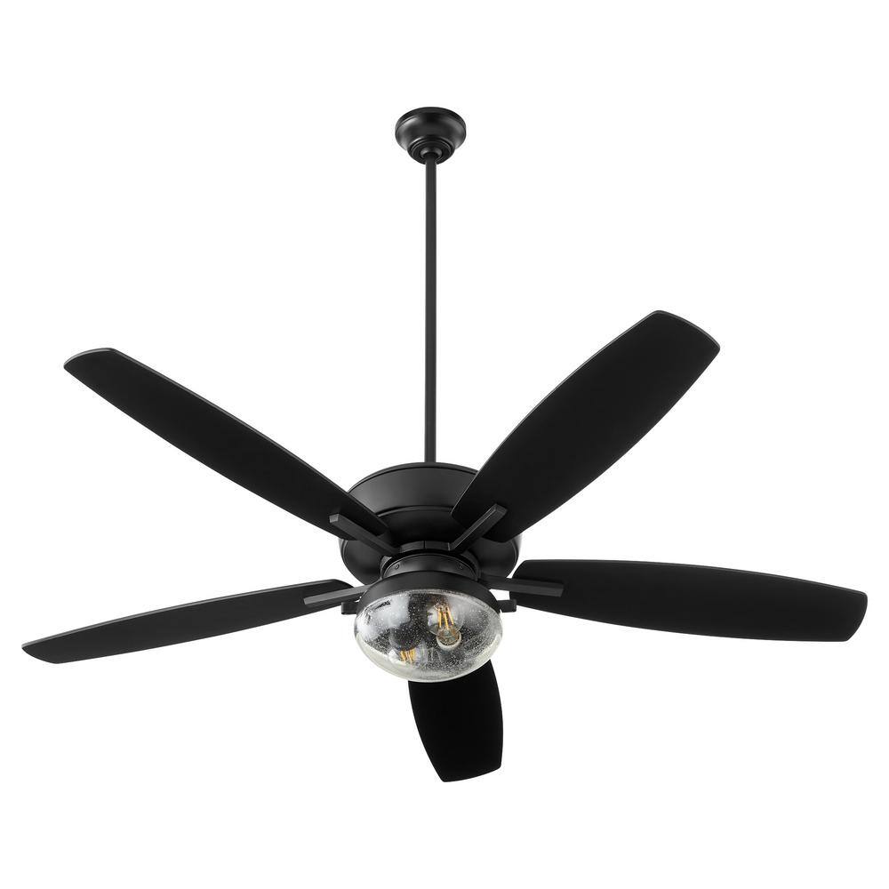 quorum Breeze 52 in. 2Light 9Watt Medium Base Wet UNIPK Matte Black Ceiling Fan 17052559