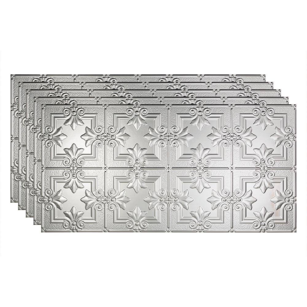 Brushed Aluminum Decorative Vinyl Glue-Up Ceiling Tiles