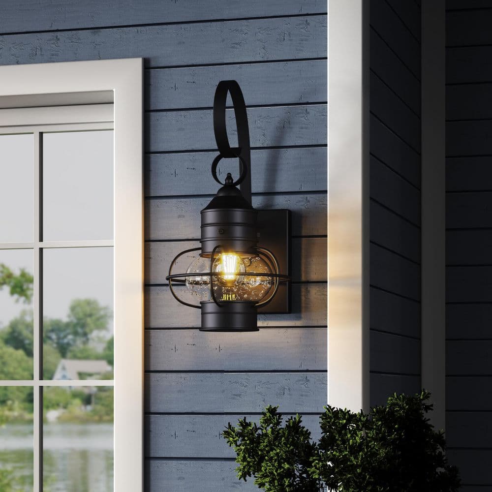 17.51 in. Black Porch Light Outdoor Hardwired Wall Lantern Scone with No Bulbs Included price history on PriceWatchPro