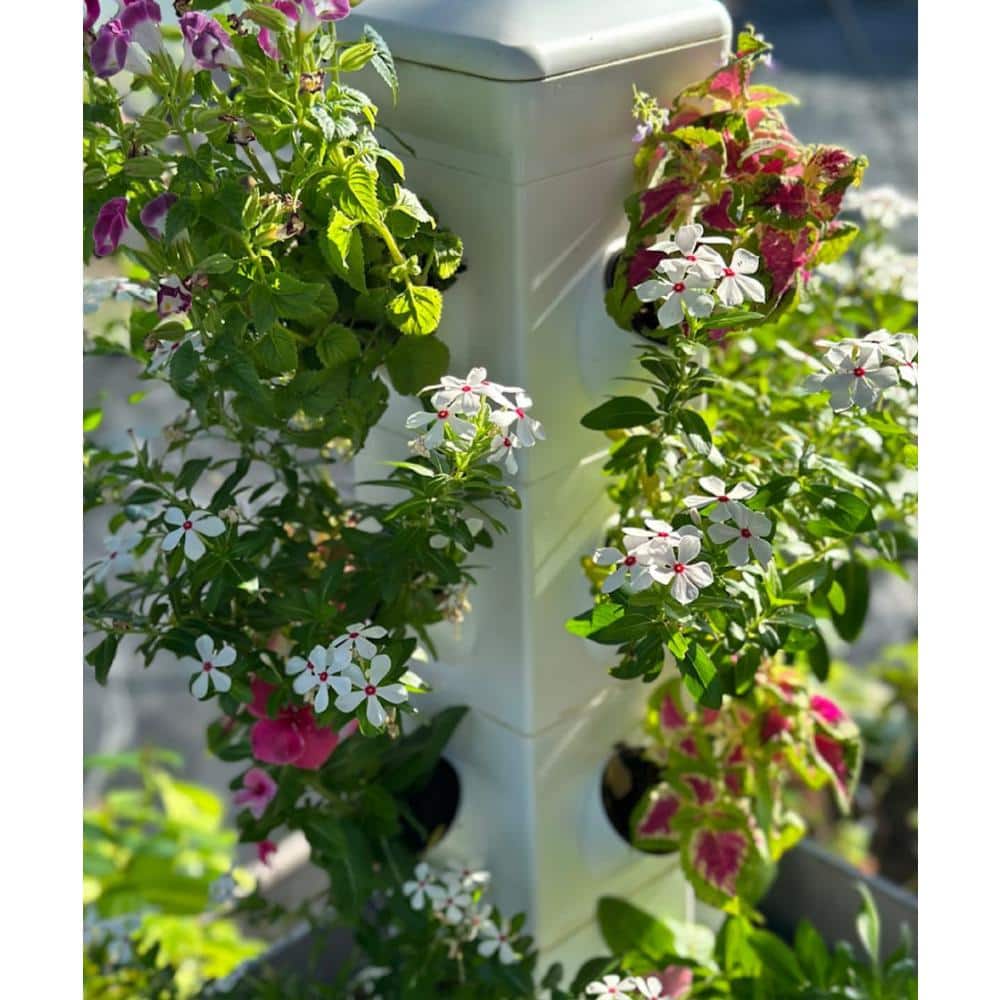 White Vertical Hydroponic Indoor/Outdoor 20 Plant Tower Kit