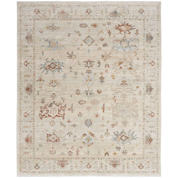 Nourison Traditional Home Beige 5 ft. x 8 ft. Distressed Traditional Area Rug