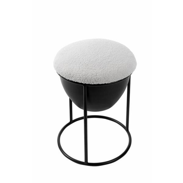 ANBAZAR Black Vanity Stool Storage Ottoman Foot Rest, Upholstered Round  Footrest with Metal Legs, Suitable for Living Room D-001290-J - The Home  Depot