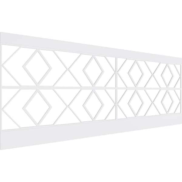 Ekena Millwork 36 in. H x 94-1/2 in. W 23.64 sq. ft. Hillrose PVC Wainscot Paneling Kit