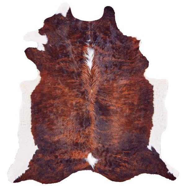 4 ft. x 5 ft. Brown, White Abstract Area Rug