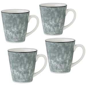 ColorKraft Essence Onyx (Gray) Stoneware Set of 4 Mugs, 12 oz.