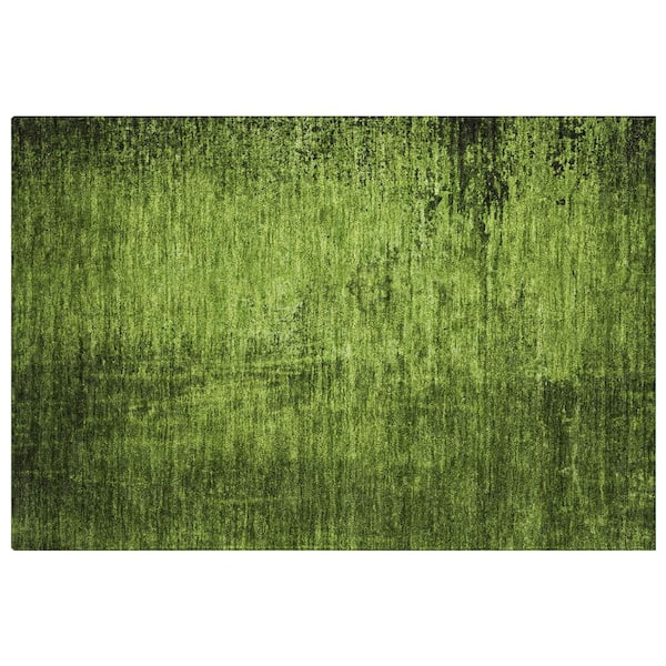 Dream Shag Premium Machine Washable Abstract ADS554 Green 2 ft. x 3 ft. Accent Rug