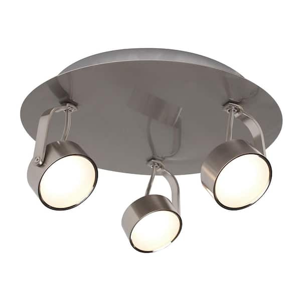BAZZ 3-Light Brushed Chrome Integrated Light - The Home Depot