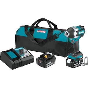18V LXT Lithium-Ion Brushless Cordless 4-Speed Mid-Torque 1/2 in. Impact Wrench Kit w/ Friction Ring Anvil, 5.0Ah