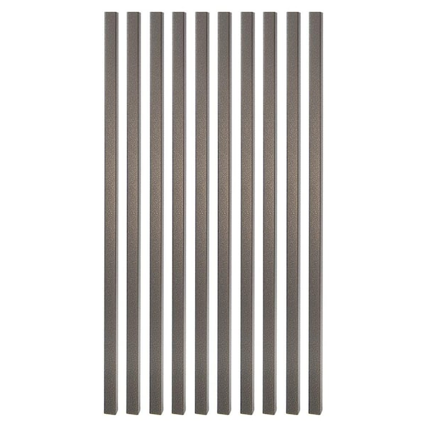 Fortress Railing Products 26 in. x 3/4 in. Antique Bronze Steel Square Deck Railing Baluster (10-Pack)
