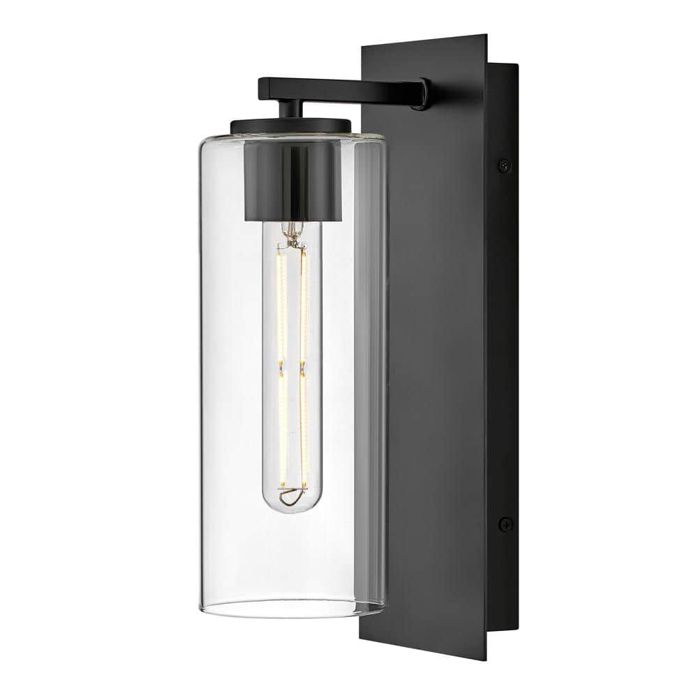 Lane Black and Clear Glass Dimmable Wall Sconce