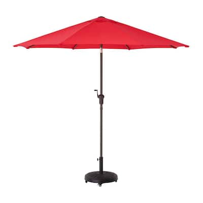 9 ft. Aluminum Market Crank and Tilt Patio Umbrella in Ruby