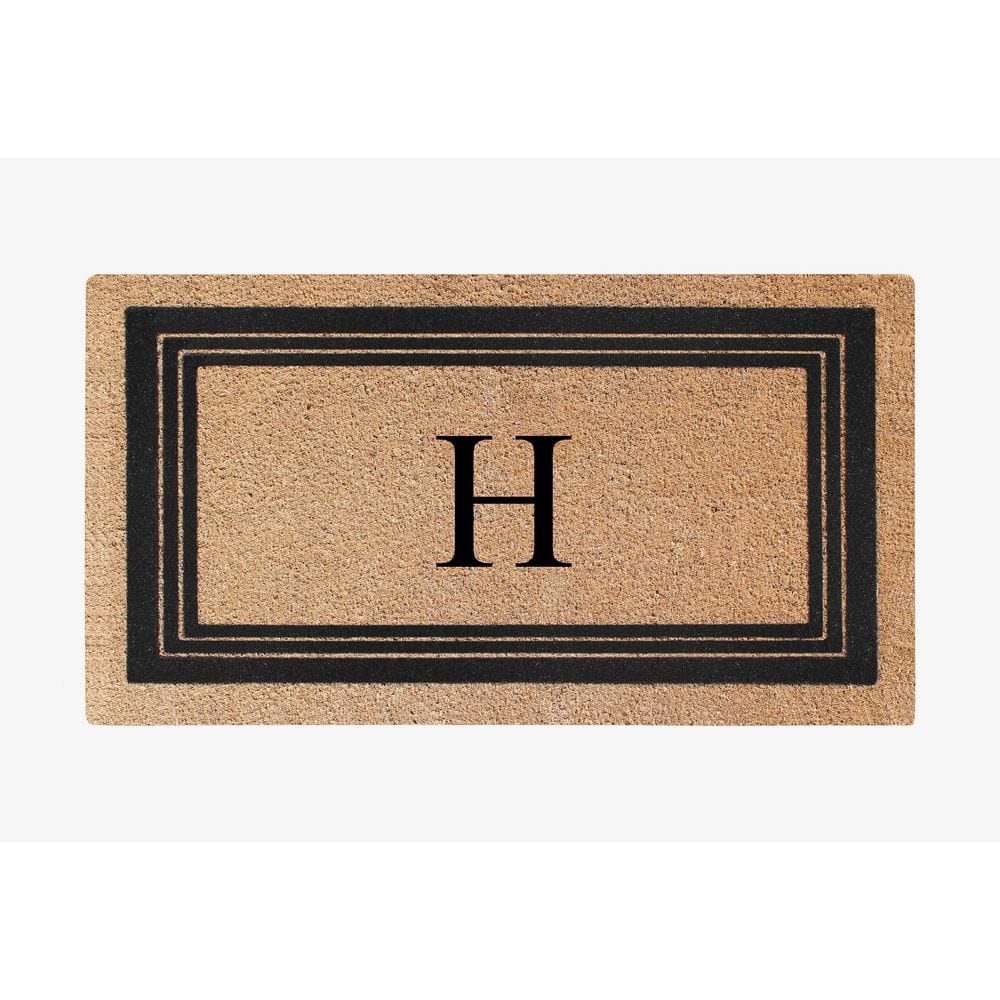 A1 Home Collections A1HC Flock Black/Beige 18 in x 30 in Natural Coir