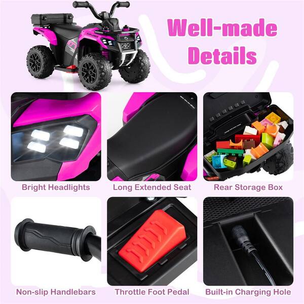 Costway 6V Toddler Ride On Electric Car ATV with Lights & Music
