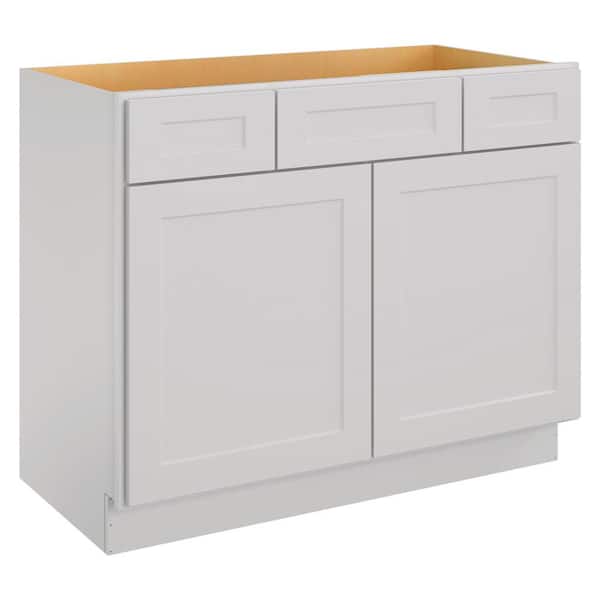 HOMEIBRO 42-in W X 21-in D X 34.5-in H in Shaker Dove Plywood Ready to Assemble Floor Vanity Sink Base Kitchen Cabinet