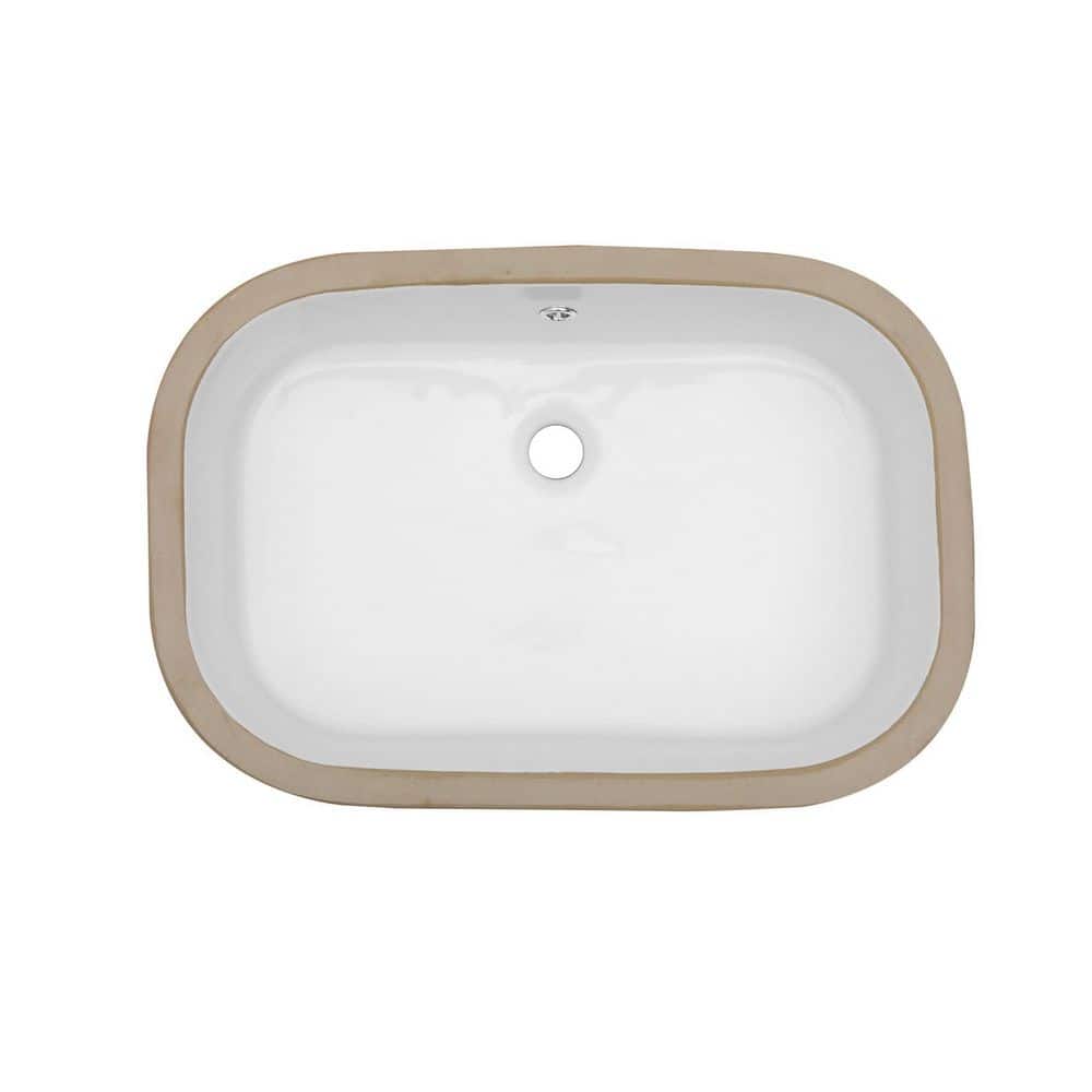 うちゅー 2-2 cadeninc 22 in. x 15.25 in. White Ceramic Rectangular Undermount