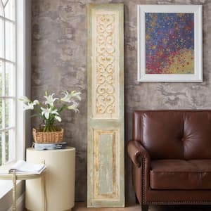 14'' x 78.5'' Beige by Large Wooden Rectangle Hanging Panel Vintage Textured Wall Art Farmhouse Style for Living Room