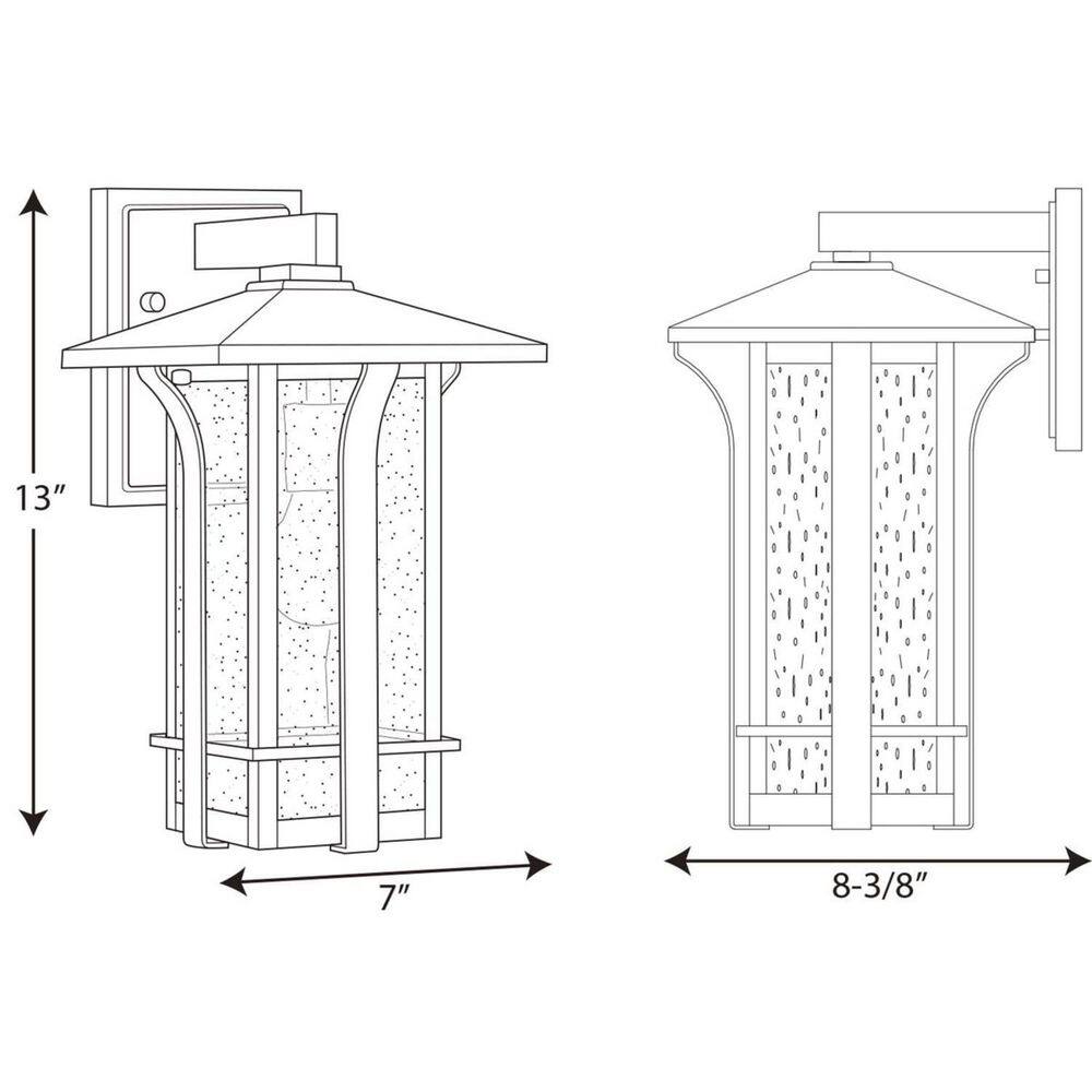 Antique Bronze Outdoor Wall Lantern with Seeded Glass Shade