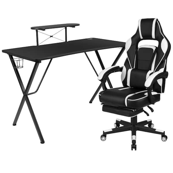 Carnegy Avenue 51.5 in. Black Gaming Desk and Chair Set