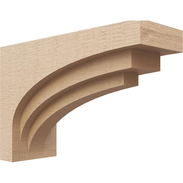 Ekena Millwork 6 in. x 12 in. x 18 in. Classic Rockford Rough Cedar Woodgrain TimberThane Corbel, Primed Tan