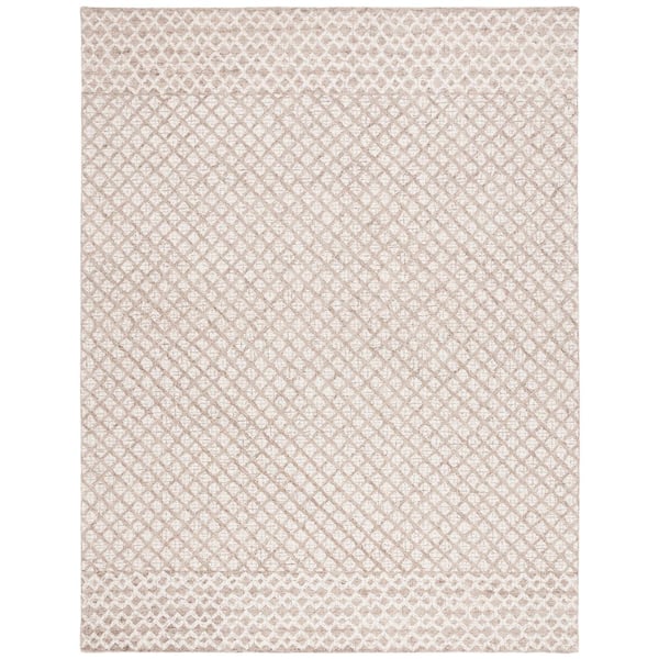 SAFAVIEH Abstract Ivory/Brown 8 ft. x 10 ft. Geometric Distressed Area Rug