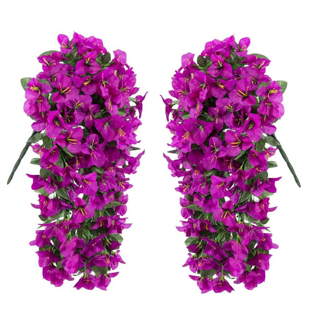 Purple Artificial Bougainvillea Flowers, 2-Pack L0D65JPSLP - The