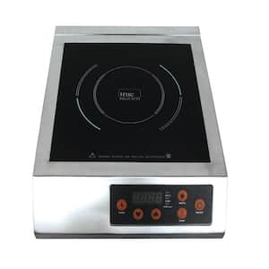 True Induction TI-1SS 13 in. Portable Commercial Single Element Black Induction Glass-Ceramic Cooktop 3200W 197UL Cert.