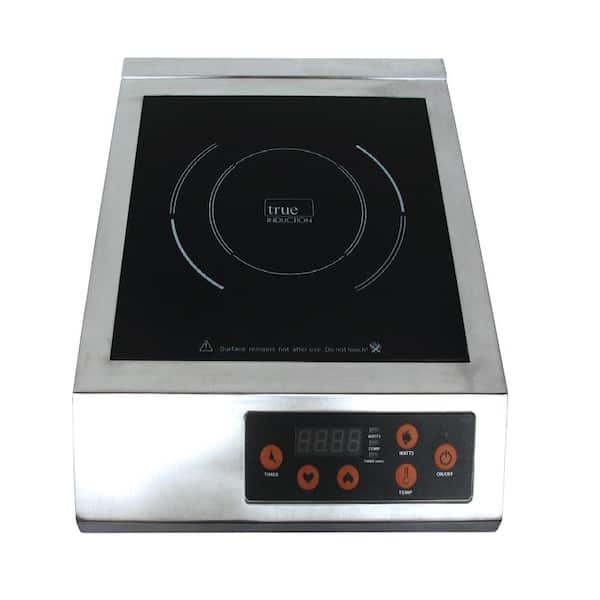 True Induction 13 in. Glass Induction Cooktop in Stainless Steel with 1 Induction Element