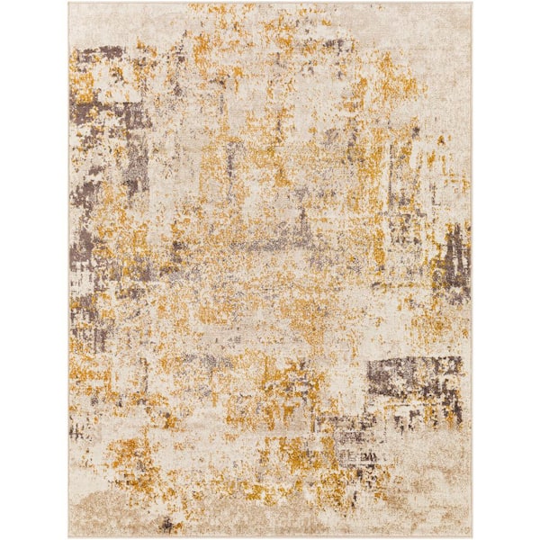 Livabliss Alyssa Mustard/Medium Brown 8 ft. x 10 ft. Modern Indoor Area Rug