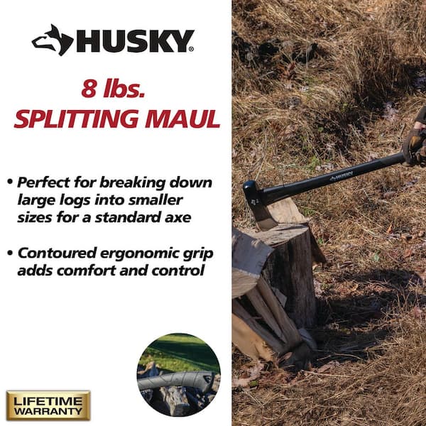 Husky 8 lbs. Splitting Maul Guarded with 36 in. Fiberglass Handle