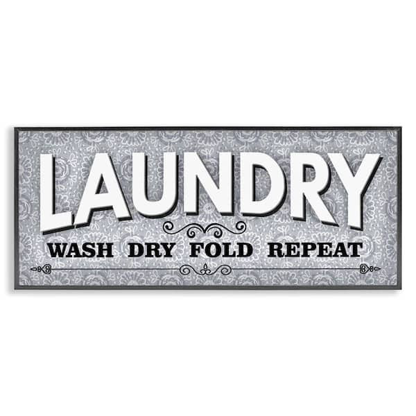 Stupell Industries Antique Laundry Rules by Conrad Knutsen Black Framed Typography Giclee Art Print 10 in. x 24 in.