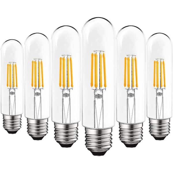 60-Watt, 5-Watt Equivalent T10 Dimmable Edison LED Light Bulbs UL Listed  3000K Soft White (6-Pack)