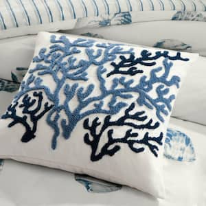 Beach House Blue 18 in. X 18 in. Decorative Throw Pillow