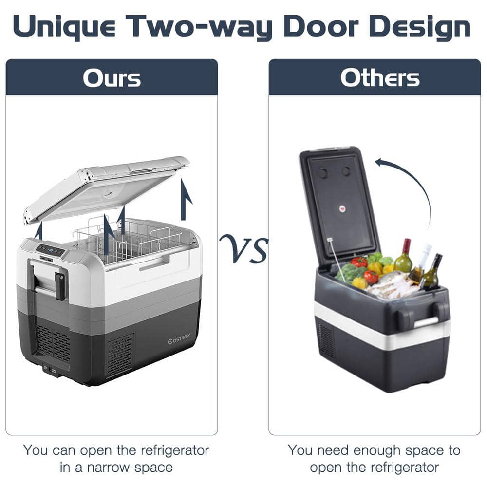 58 Quart Gray and Black Portable Electric Car Cooler
