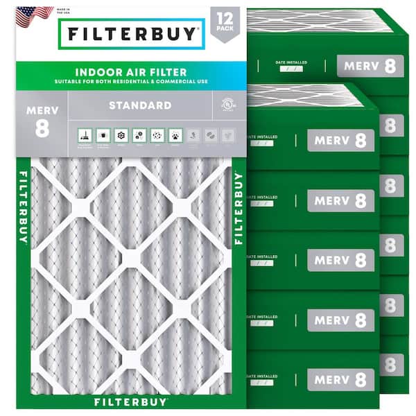 12 in. x 22 in. x 4 in. MERV 8 (FPR 5) Dust Defense Pleated HVAC AC Furnace Air Filters Replacement (12-Pack)
