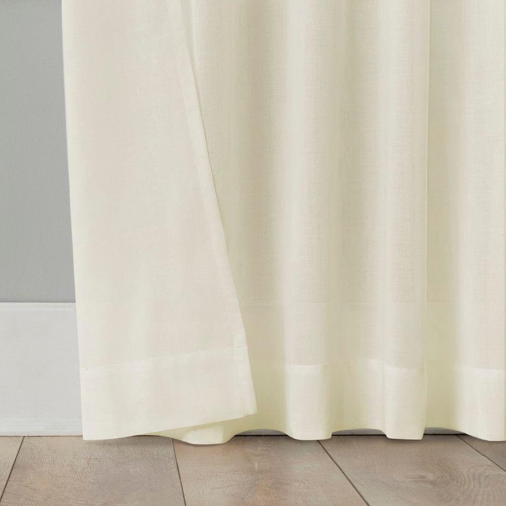 Cream 50" x 63" Cotton Sheer Rod Pocket Curtain Panel