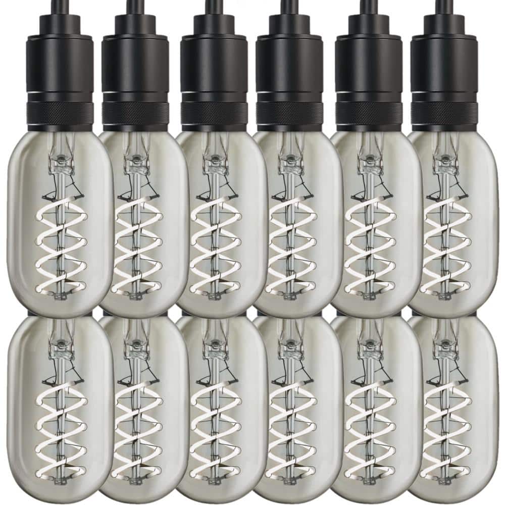 40-Watt Equivalent T14 Dimmable Spiral Filament Clear Glass E26 Vintage Edison LED Light Bulb, Daylight (12-Pack) price history on PriceWatchPro