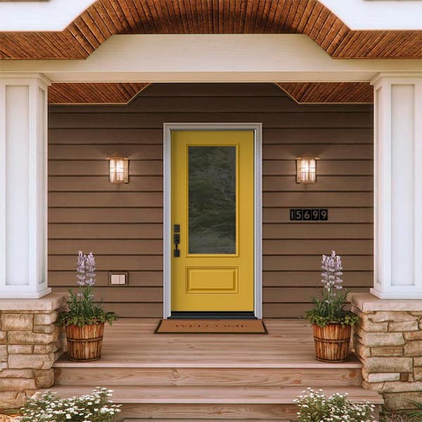 JELD-WEN 36 in. x 80 in. Right-Hand 3/4 Lite Clear Glass Harvest