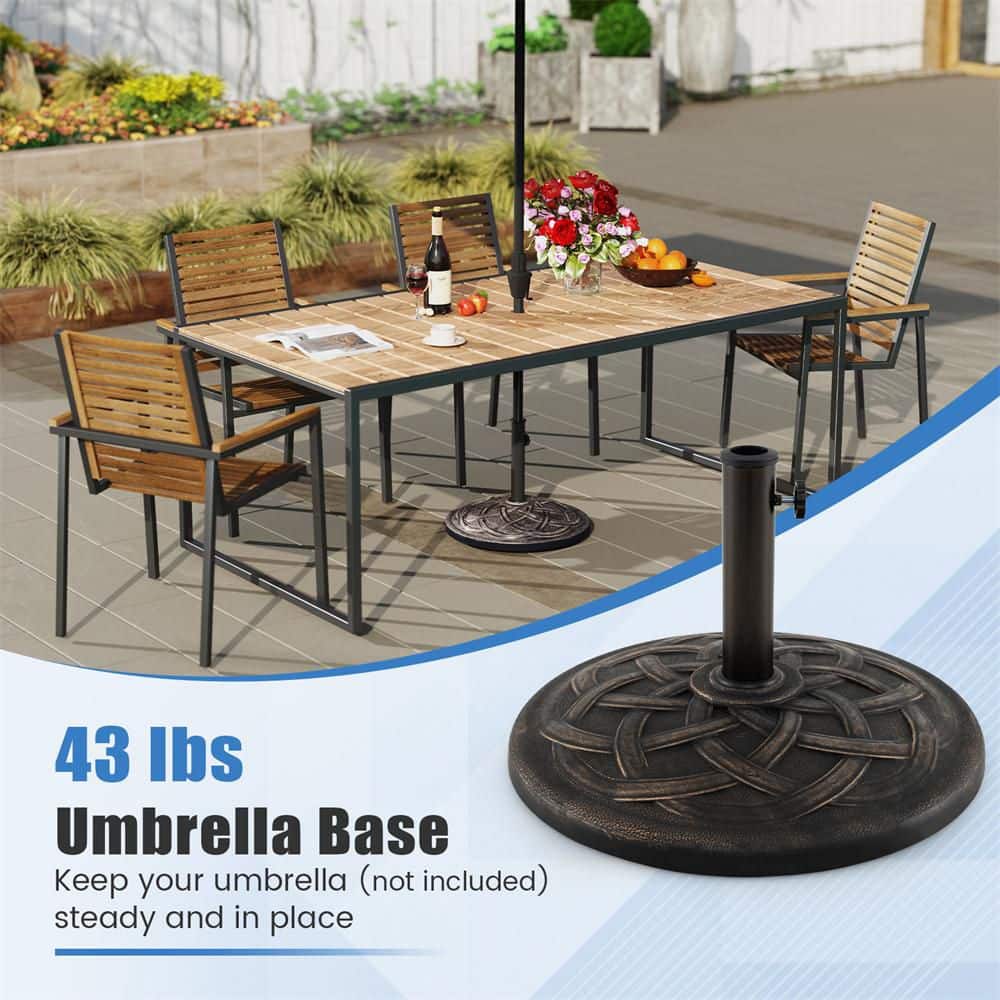 22" Bronze Heavy Duty Round Metal Patio Umbrella Base