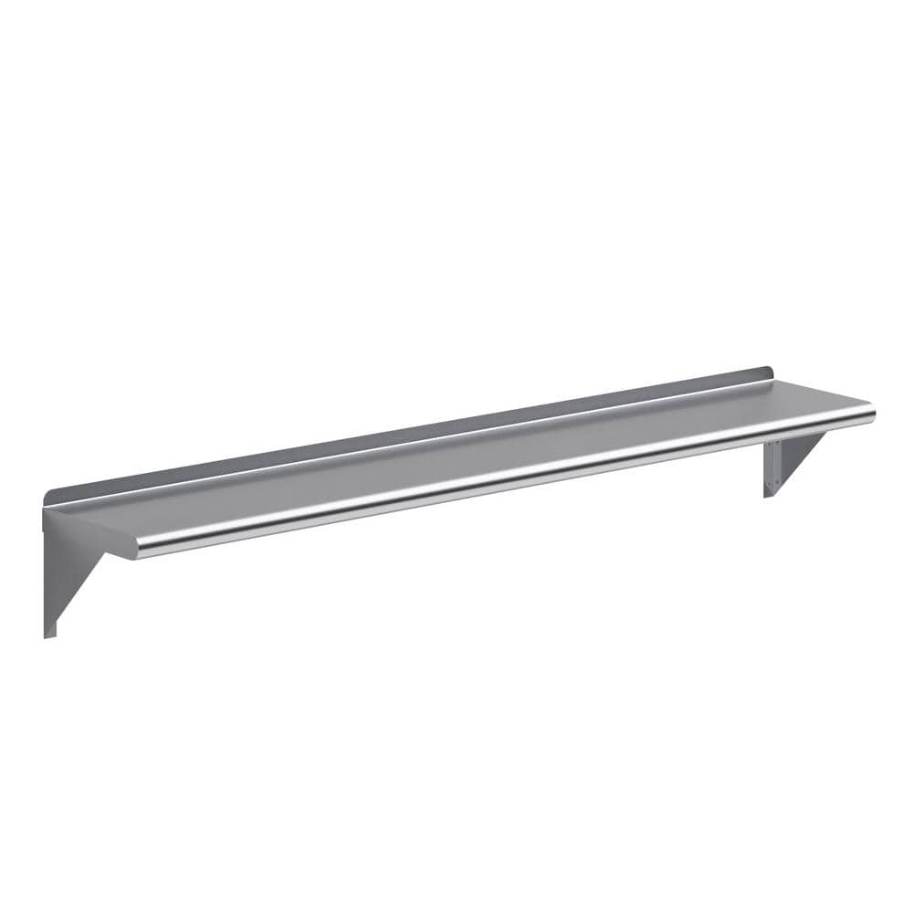 60" Stainless Steel Wall Shelf with Brackets