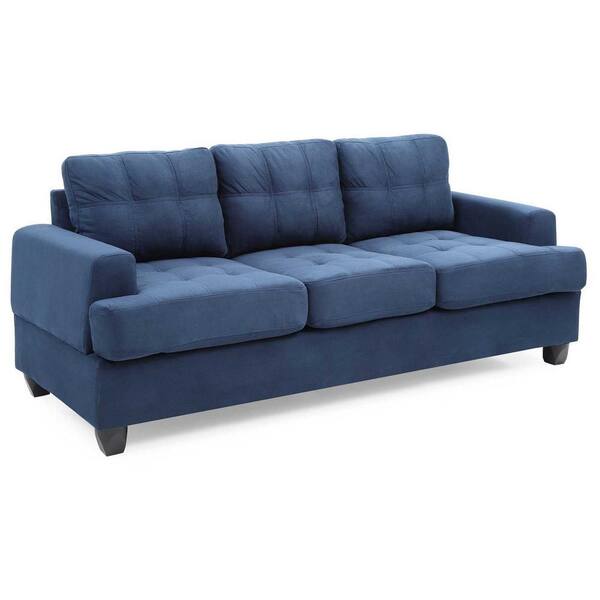 Navy blue deals microfiber couch