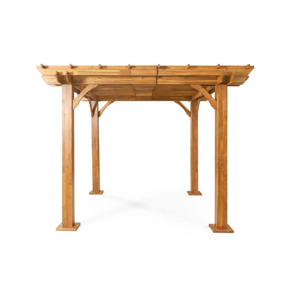 Teak Acacia Wood 10' x 10' Outdoor Pergola