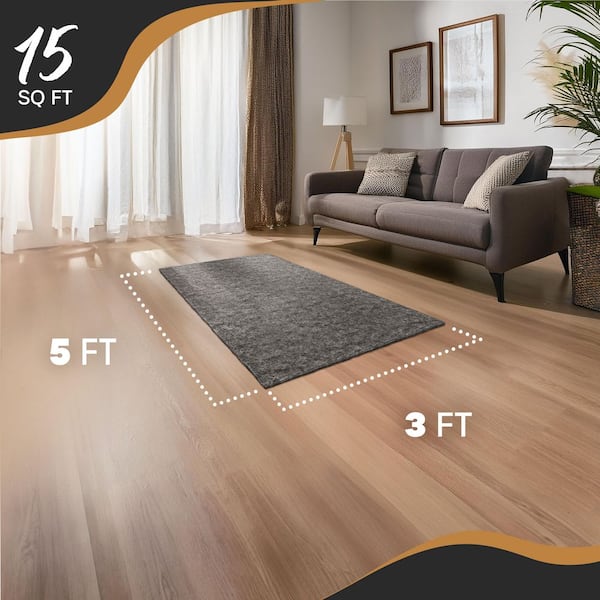 3 ft. x 5 ft. TPO Coated Felt Dual Surface Non-Slip Rug Pad-1/4" Thick