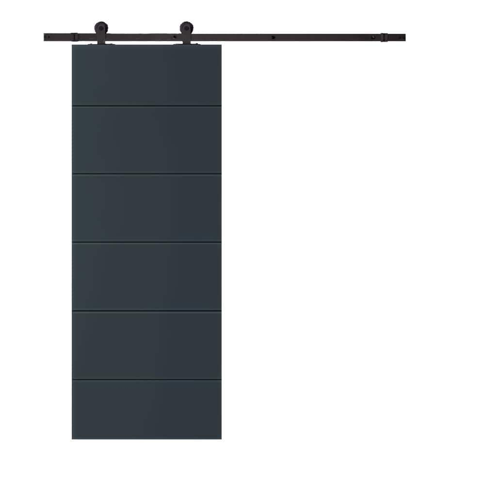 CALHOME Modern Classic 36 in. x 80 in. Charcoal Gray Stained Composite ...