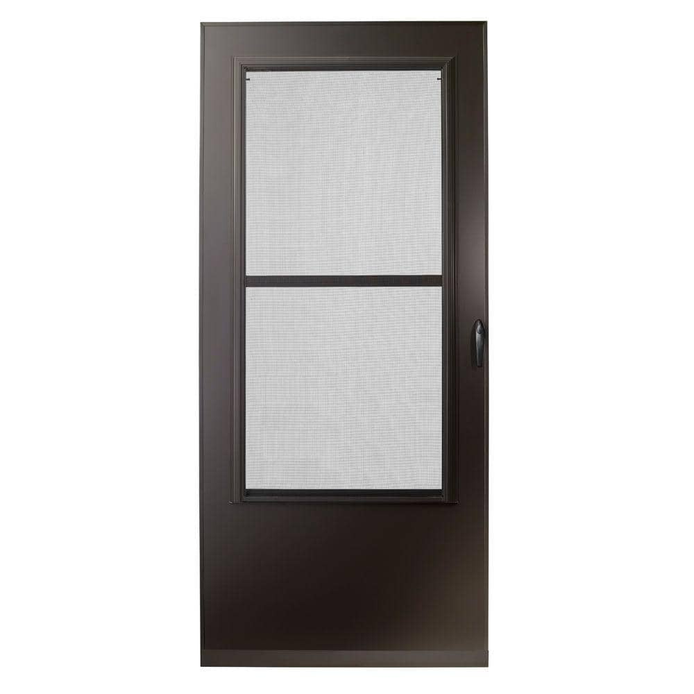 Emco 30 In X 80 In 200 Series Bronze Universal Triple Track Aluminum Storm Door E2tt 30bz The Home Depot