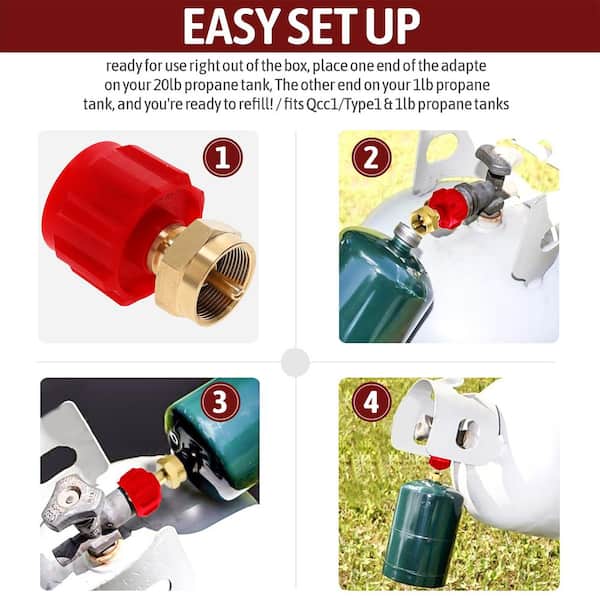 Propane bottle adaptors to refill gas bottles
