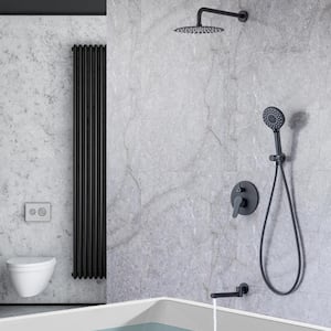Shower Head Single Handle 3-Spray Shower Faucet 2.5 GPM with Anti Scald in Matte Black