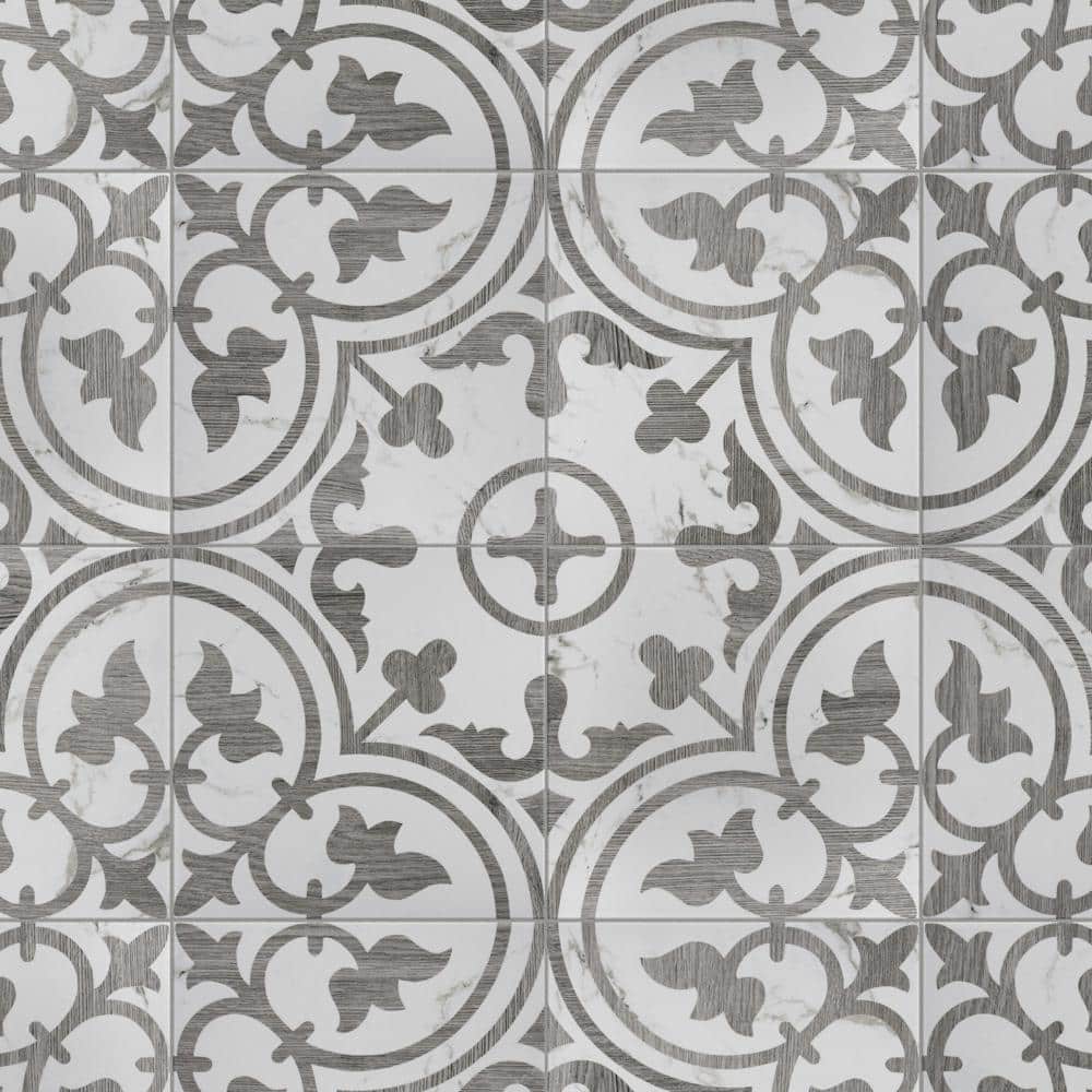Llama Arte Loire Silver Smoke 9-3/4 in. x 9-3/4 in. Porcelain Floor and Wall Tile (10.88 sq. ft./Case) price history on PriceWatchPro