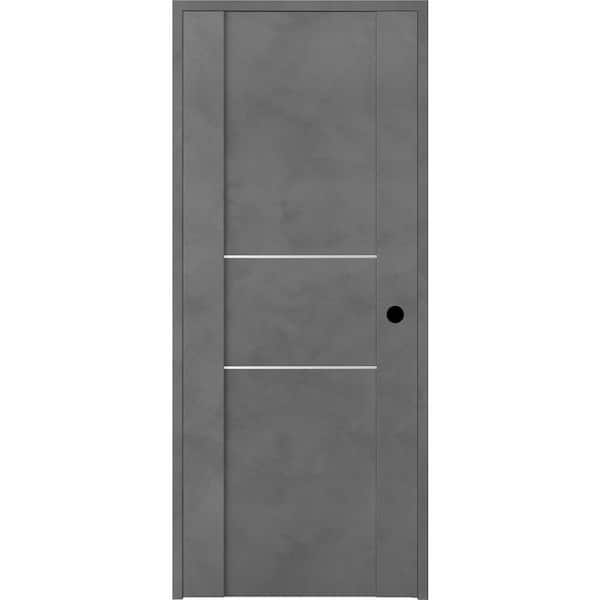 Belldinni Vona 30 in. x 80 in. Left-Handed Solid Core Dark Urban Textured Wood Single Prehung Interior Door