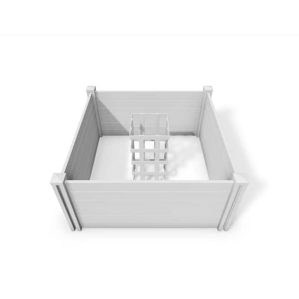 VITA Classic 48 in. L x 48 in. W x 22 in. H. Vinyl, Square, Outdoor Keyhole Composting Garden