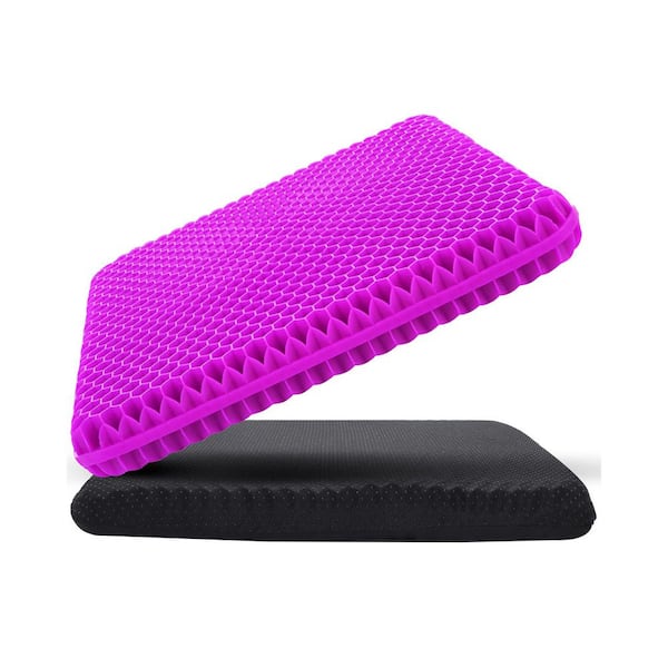 Black+Red Super Large & Thick Gel Seat Cushion for Long Sitting, Soft & Breathable Pad for Wheelchair, Hip Pain Relief